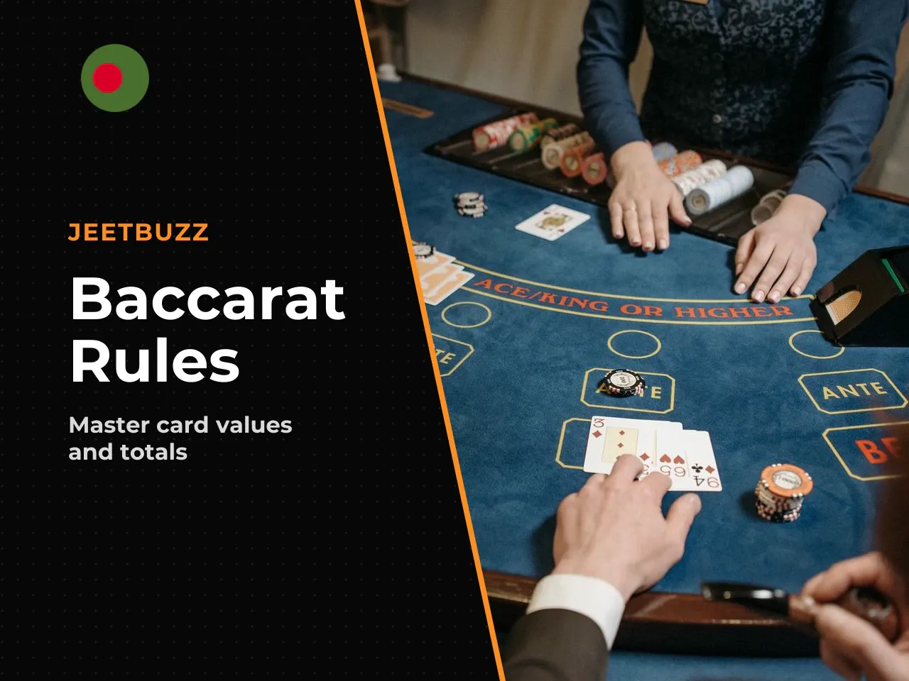 How the Hand Is Resolved and How Totals Work. The winning hand is resolved mathematically by determining totals according to modulo ten arithmetic, after which the dealer applies the third-card protoc