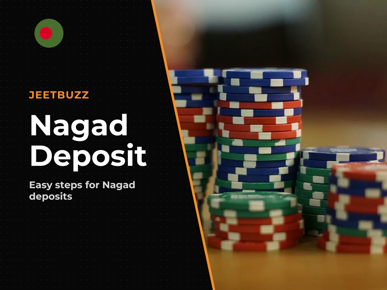 How to Deposit via Nagad. 1. In the casino cashier, select "Deposit" and choose "Nagad." 2. Choose your deposit amount and check the minimum deposit requirement. 3. Open your Nagad app and send the ex